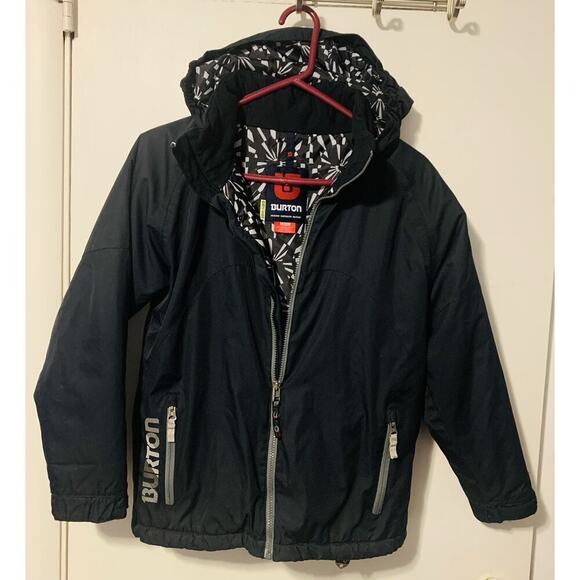 Burton Jacket Boys US 10/12 Burton Dryride Black Hooded Skiing Snowboarding Coat - Picture 1 of 11